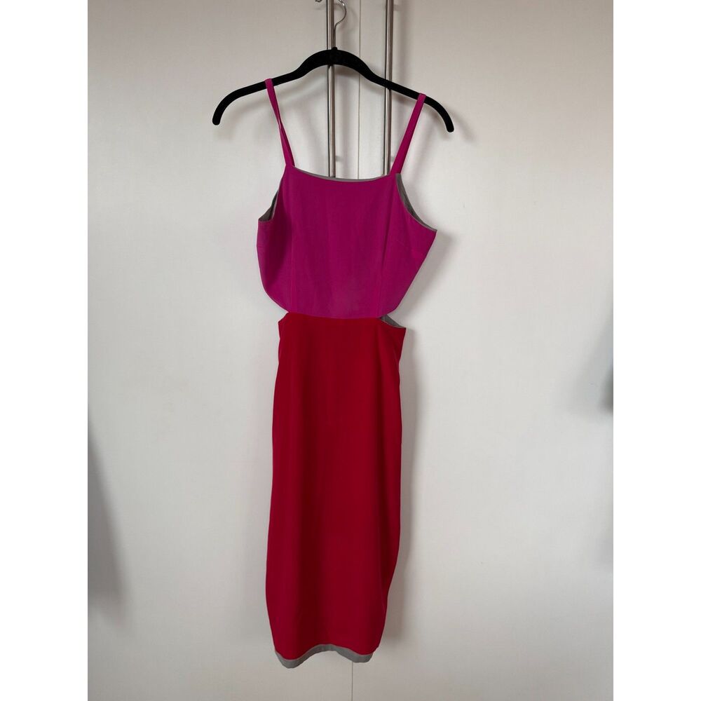 MARA HOFFMAN - Pink/Red Silk Cutdown Dress - 4